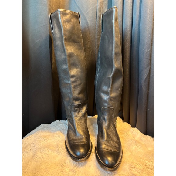 Frye Shoes - Frye Campus 14L Black Leather Tall Riding Boots Made in Spain 77070 Womens 6 M